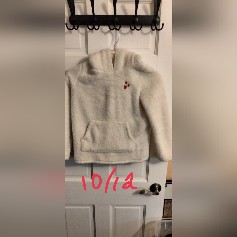 Cat & Jack Cream Fleece Hoodie with Heart Detail